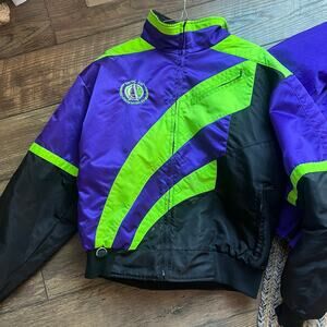 Arctic Cat Snowmobile Jacket Arcticwear 2 In 1 Purple Green VTG 90s Women's MED